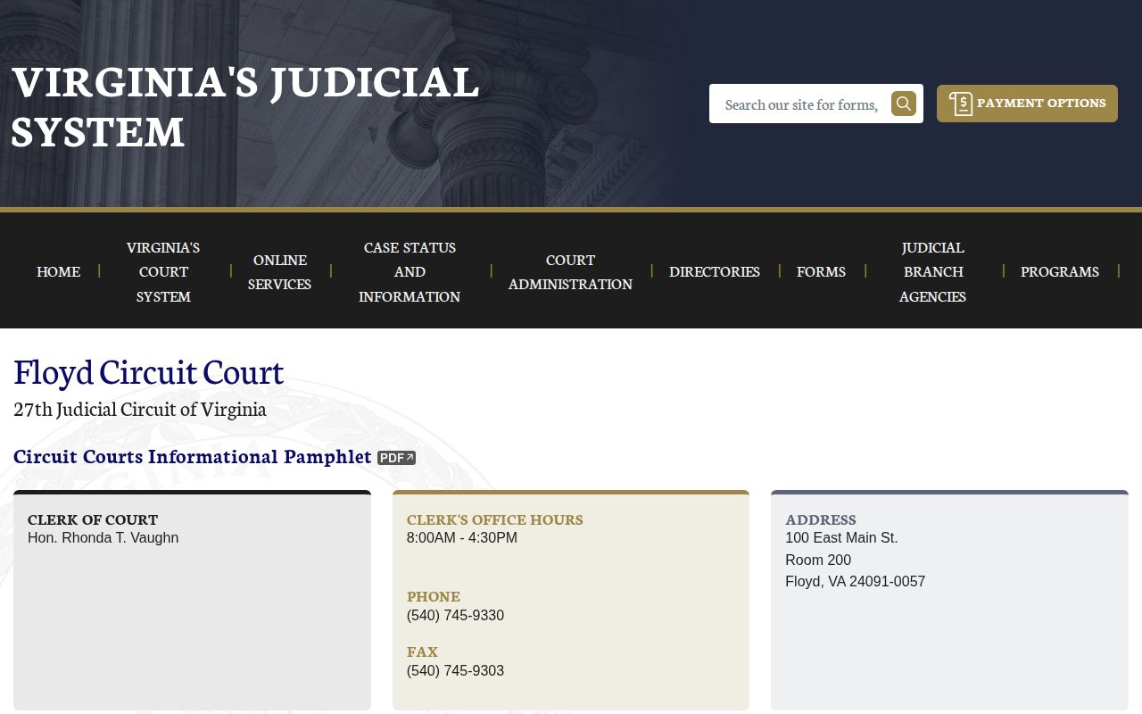 Floyd County court record and disposition access information