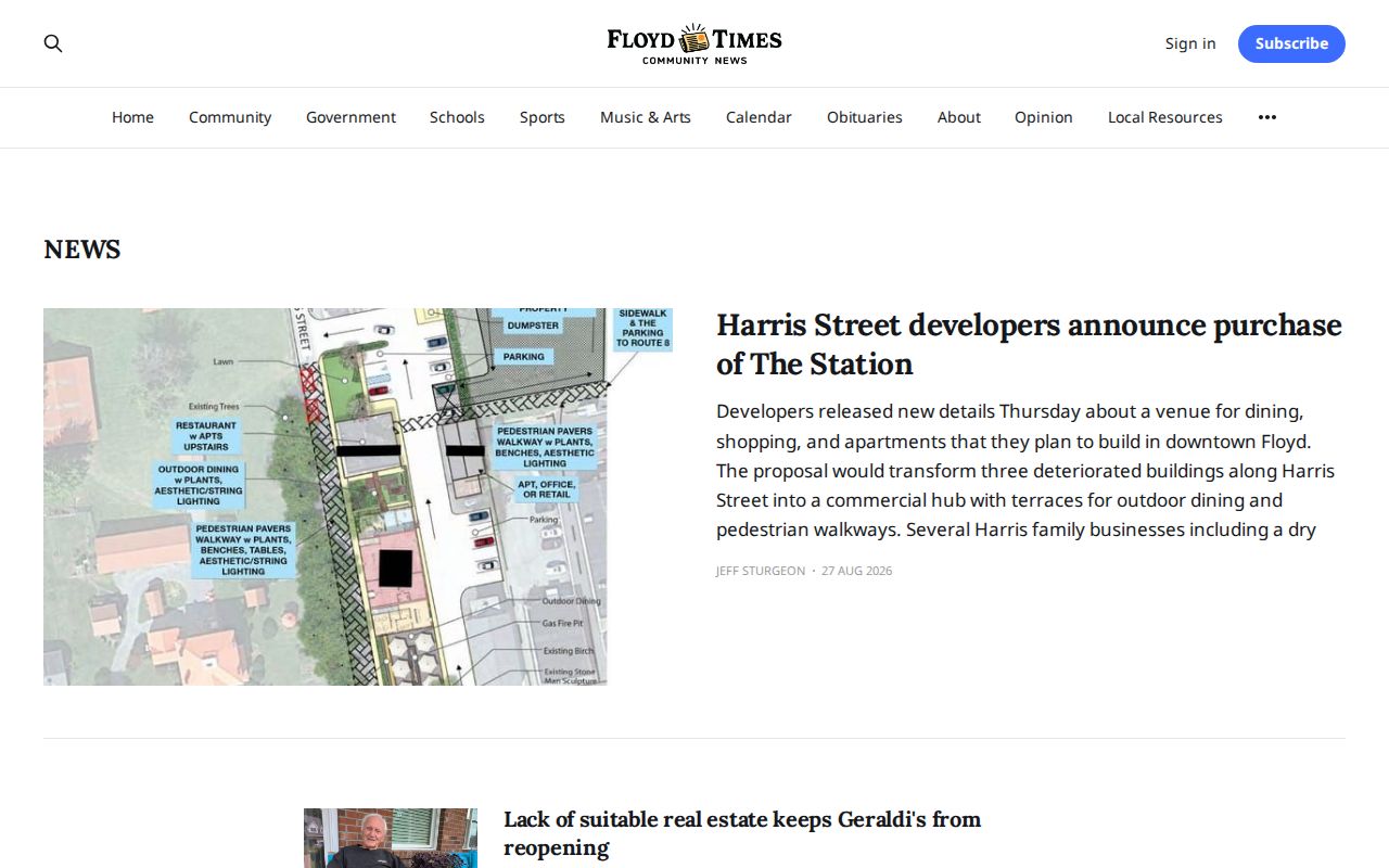 Floyd County local news and arrest-record context at Floyd Times
