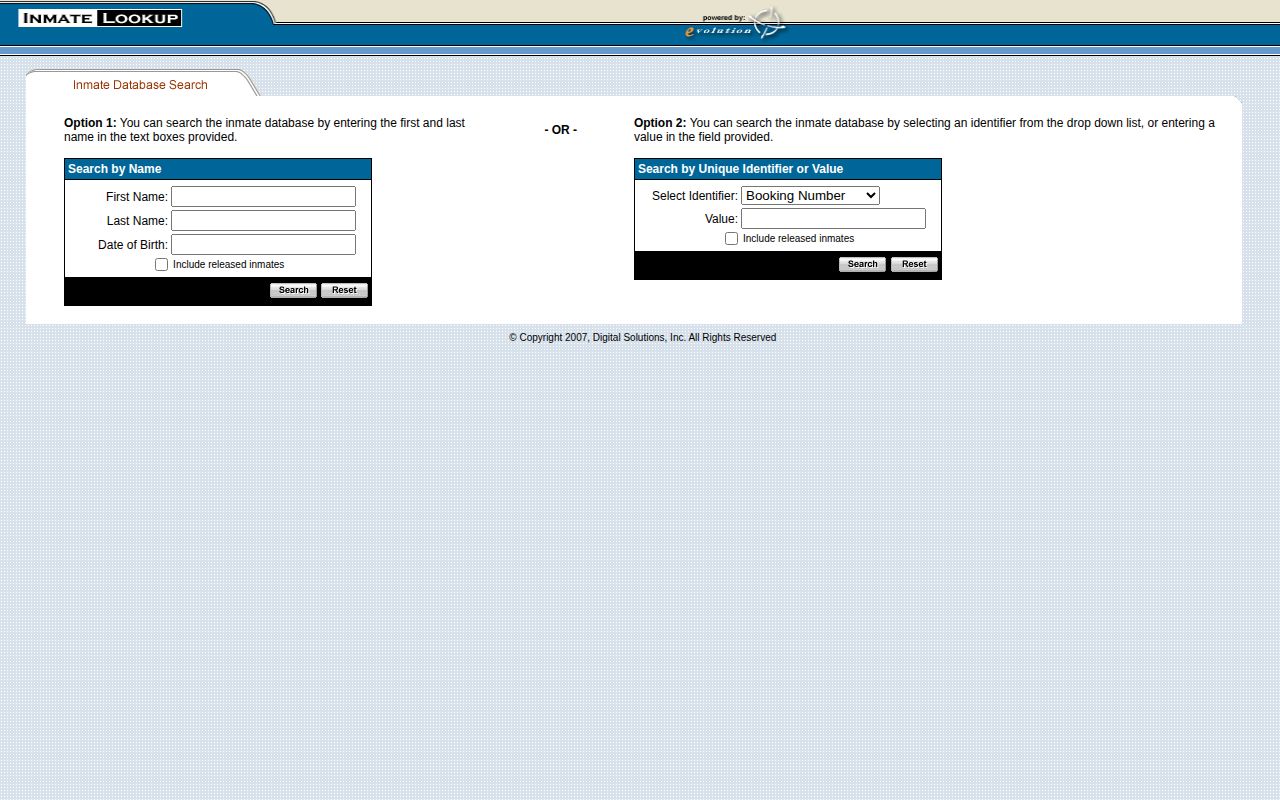 New River Valley Regional Jail Floyd County booking roster search form
